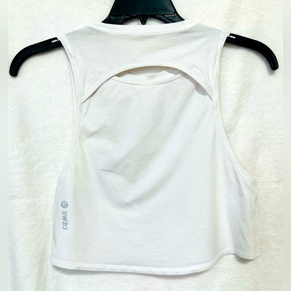 Lululemon White Cut Back Crop Tank *SeaWheeze Womens Size 4 - Picture 4 of 8